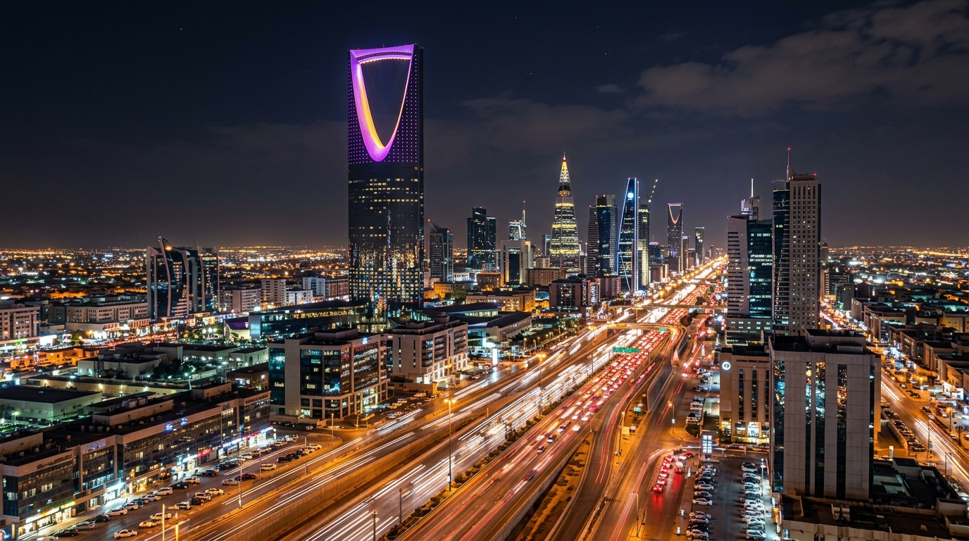 Riyadh Saudi Arabia Skyline at Night